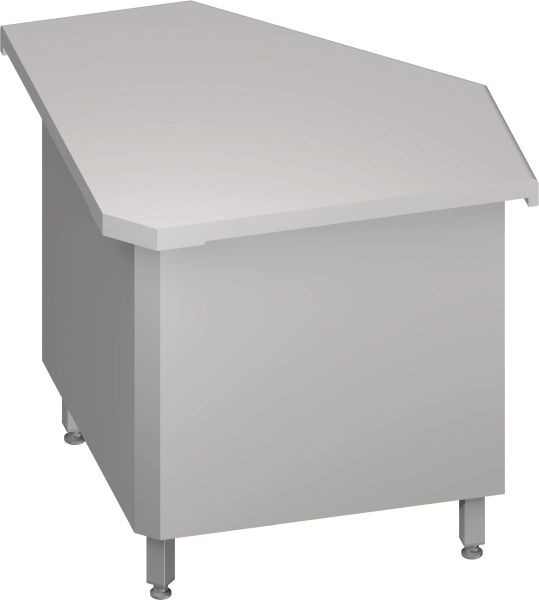 Stalgast Edelstahl Inneneckmodul 90° "Free Flow" mit geschlossenem Unterschrank 785x785x880 mm, Granitabdeckung "Standard G1", FF07228