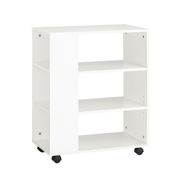 SoBuy Büroschiebeschrank mit 4 Fächern Weiß 60x35x75 cm, Modern, FBT68-W