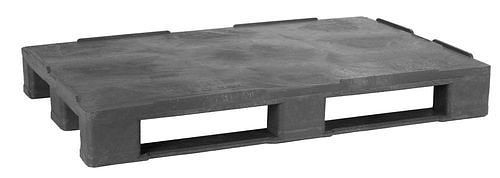 DENIOS Schwerlastpalette, aus PE-RE, 800 x 1200 x 155 mm, 3 Kufen, mit Rand, VE: 5 Stück, 312649