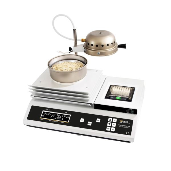PCE Instruments Feuchtebestimmerwaage, Heiztemperatur 600°C, eingebauter Drucker, PCE-UX 3011HQD