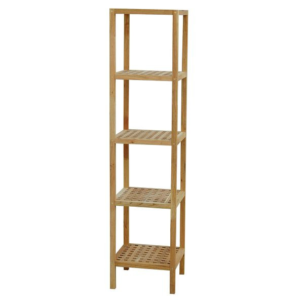 Metra Regal, Badregal, 5 Lagen, Gitterdesign, Walnussholz, 10025