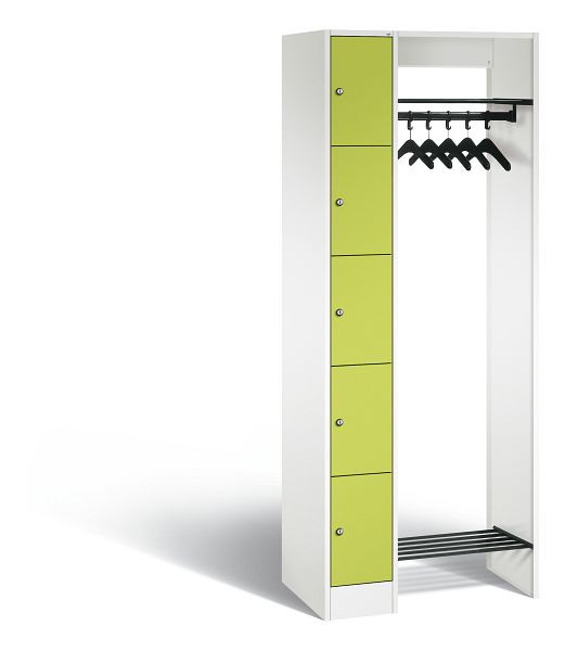 C+P Garderobe Serie 8070, H1950xB740xT480 mm, Weiß/Viridingrün, 80700-00 S10356
