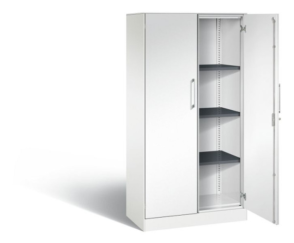 C+P Flügeltürenschrank Asisto, H1635xB800xT435mm, Farbe: Verkehrsweiß, Bügelgriff, 4 OH, 141013-000 S10120