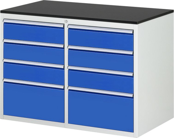 RAU Schubladenschrank 7000, B1145xT650xH820mm, Schubladen li: 3x150 H270mm, re: 3x150 H270mm, Arbeitsplatte melaminharzbeschichtet, 03-LL5.3.3A-M.11
