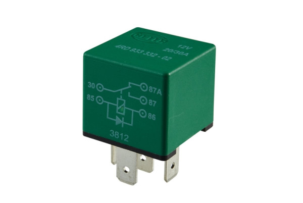 HELLA Relais, Arbeitsstrom, 12V, 5-polig, Wechsler, mit Löschdiode, 4RD 933 332-021