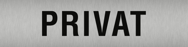 Moedel Piktogramm Privat, Edelstahl, selbstklebend, 160x40 mm, 57341