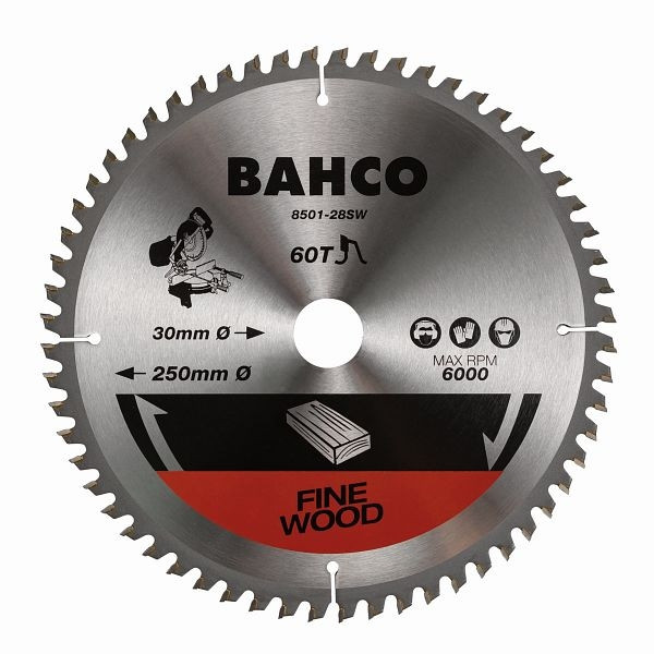Bahco Kreissägeblatt, 210 mm, 48 Zähne, 30 mm Innen-Ø, für Holz, für Gehrungssägen, 8501-210-30-48SW