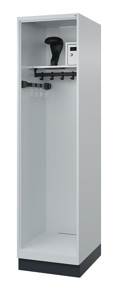 C+P Feuerwehrspind Evolo, Modell FLEXO, 1 Abteil, H1850B500T600 mm, Lichtgrau, Sockel, 0493315-13 S10009