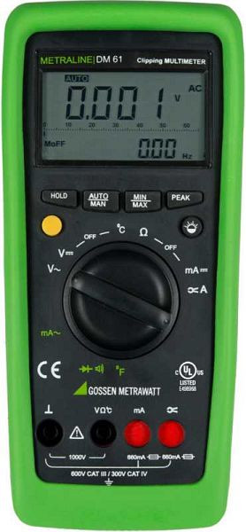 Gossen Metrawatt Digital-Multimeter mit Analog-Bargraph und Temperaturmessung, METRALINE DM61, M194A
