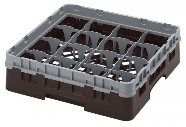 Cambro Spülkorb mit 16 Fächern Camrack® 9,2 cm maximale Höhe, Farbe: Braun, 16S318167