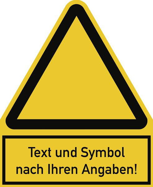 Moedel Warnzeichen - Symbol und Text nach Ihren Angaben, Folie, 200x244 mm, 58009