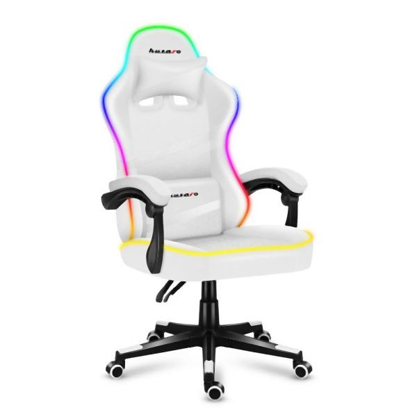 Huzaro Force 4.4 RGB Weiß Drehstuhl, Neigung PLUS, Seitenlehne, HZ-FORCE 4.4 RGB WHITE, 5903796013184