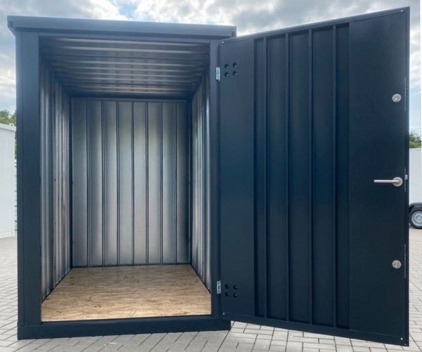 LagerContainerXXL 1,5 Meter Lagercontainer RAL7021 mit Einflügeltür, A8729