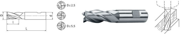 ELMAG HSS Co8-Schaftfräser DIN 844, Ø 20,0 mm (kurz), 72425