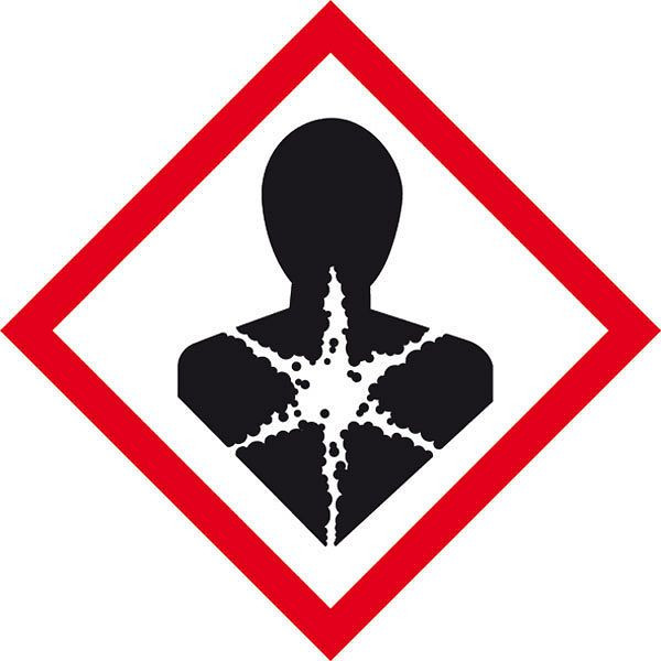 SafetyMarking GHS-Gefahrenpiktogramm, Symbol 08: Gesundheitsgefahr, BxH 5x5 cm, Folie, selbstklebend, spezieller Oberlächenschutz, 39.0050-08