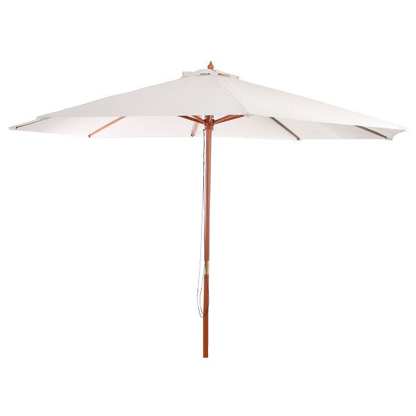 Mendler Sonnenschirm Florida, Gartenschirm Marktschirm, Ø 3,5m Polyester/Holz 7kg, creme, 25666