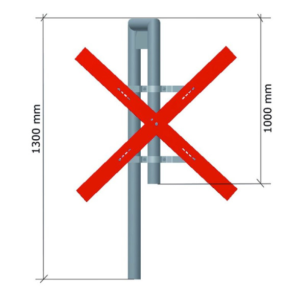 Stein HGS Mobile Auskreuzung mit Rohrkonstruktion, 60 mm, RA2, 75 x 750 mm, 34009-01