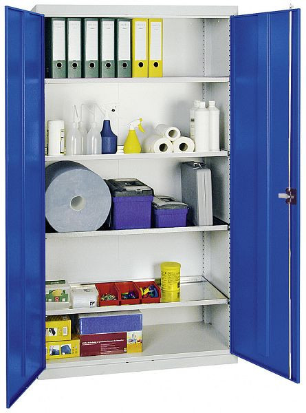 stumpf Werkzeug- und Materialschrank Serie 2000, 7035/5010, 4 Fachböden durchgehend, 2008074