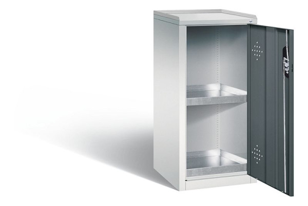 C+P Umweltschrank Acurado, H1000xB502xT500mm, Farbe: Lichtgrau / Anthrazitgrau, Muldengriff, 8721-315 S10177