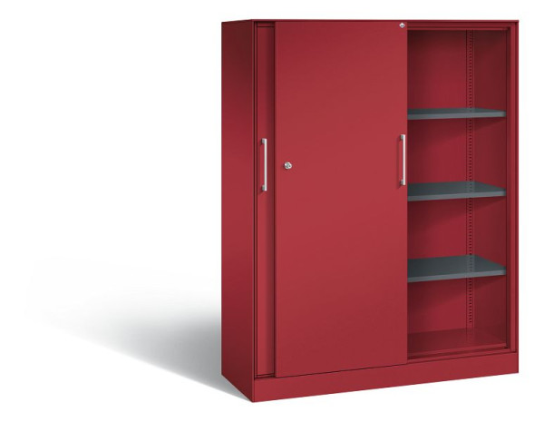 C+P Schiebetürenschrank Asisto, H1635xB1200xT435mm, Farbe: Rubinrot, Bügelgriff, 4 OH, 142011-000 S10043