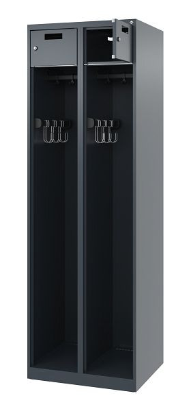 C+P Feuerwehrspind Evolo, Modell PRAKTUS, 2 Abteile, H1850xB600xT500 mm, Anthrazit, 0492015-20 S10001