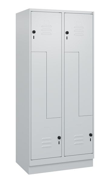 C+P Z-Spind Classic PLUS, Sockel, 4 Abteile, 1800x800x500mm, 7035/7035, Drehriegel, 0800237-224 S10009