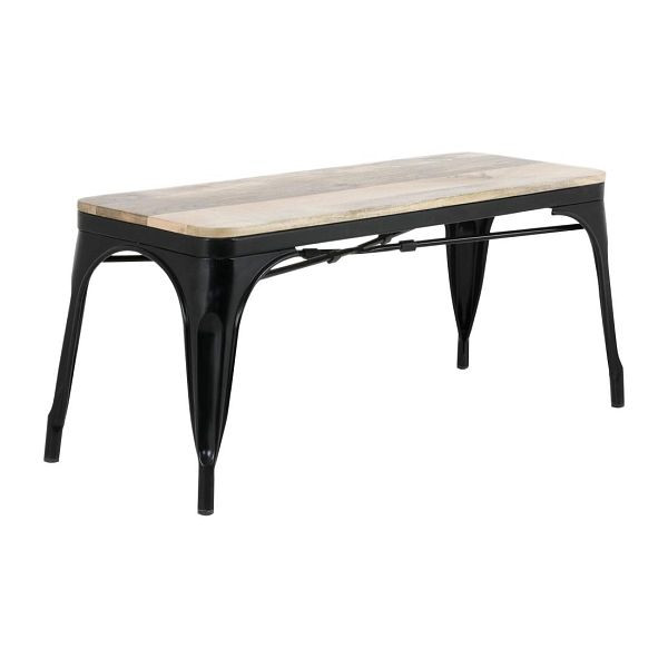 Bolero Bistro Innenbank Mango-Holz & Schwarzes Gestell 1000mm (2 Stück), HZ814