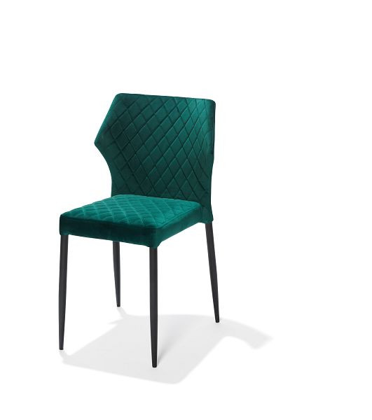 Feros Louis Stapelstuhl Grün, velours gepolstert, feuerhemmend, 49x57,5x81,5cm (BxTxH), 52002