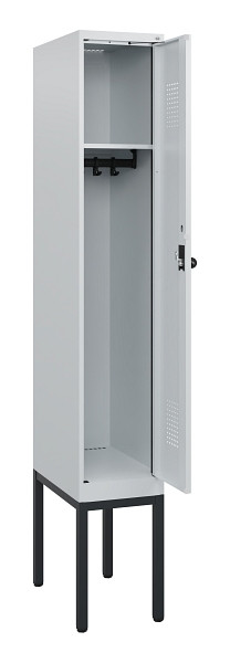C+P Spind Evolo PLUS, Gestell, 1 Abteil, 1950x300x500mm, 7035/7035, Drehriegel, 0490305-10 S10013