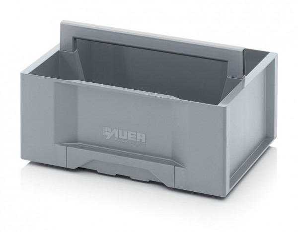 Auer Toolboxen Basic, 40 x 30 x 23 cm, Box hellgrau, Griff hellgrau, TB W 4316 F2