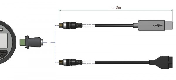 HELIOS PREISSER Datenschnittstelle (Adapter + Kabel), für Mitutoyo Digimatic, 721785