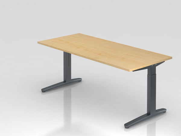 Hammerbacher Schreibtisch C-Fuß 180x80cm Ahorn/Graphit, Rechteckform, VXB19/3/GG