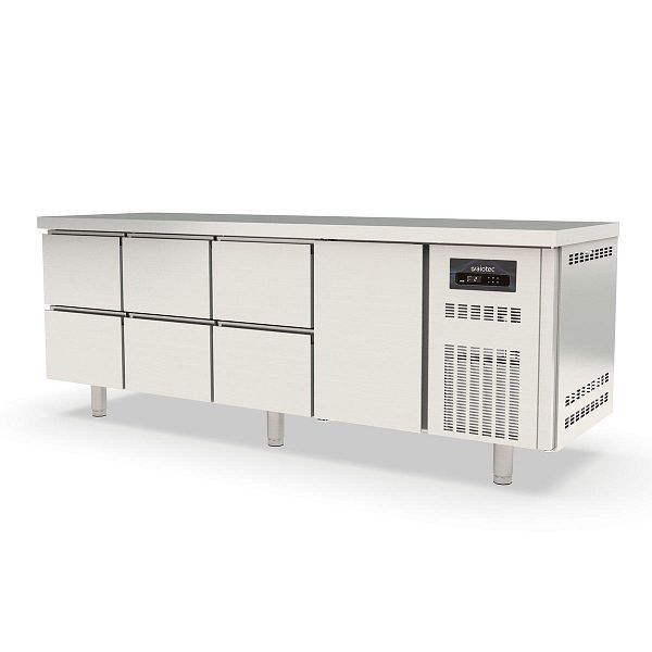 Vaiotec TOPLINE Kühltisch 700 / 4-fach GN1/1 mit 6 Schubladen / 1 Tür, 10308