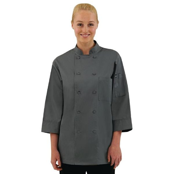 Chef Works Unisex Kochjacke grau S, Dreiviertelarm, A934-S