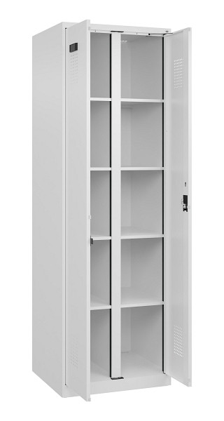 C+P Wäsche-Spind Evolo PLUS, 2 Abteile, 1850x600x500mm, 9016/9016, Verschluss Zylinderschloss, 049002-20B S10047