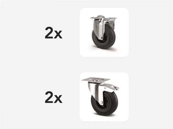 Kongamek Austausch Rollenset Vollgummi, Zubehör Kippbehälter, 143-2-TC