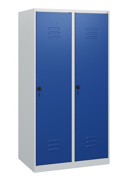 C+P Umkleidespind Classic PLUS, 2 Abteile, 1530x800x500mm, 7035/5010, Drehriegel, 0800005-22 S10016
