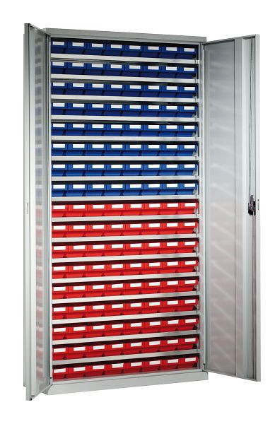 Kappes Systemschrank mit Regalkästen Modell 3, 1950 x 1000 x 410 mm, RAL 7035, 136 Kästen 300 x 120 x 65 mm, 1250.09.1013