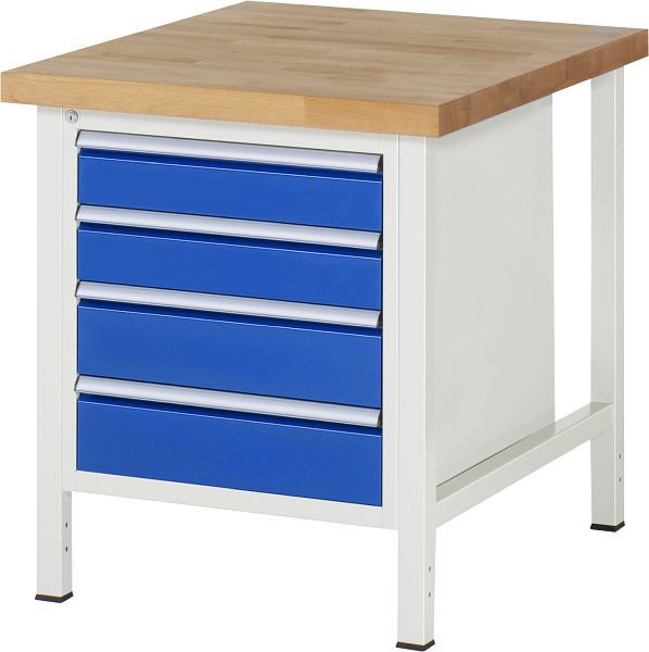 RAU Werkbank Serie 8000 - Gestell-Bauweise (Schweißgestell), 4 x Schublade, 750x840x900 mm, 03-8162A2-079B4S.11