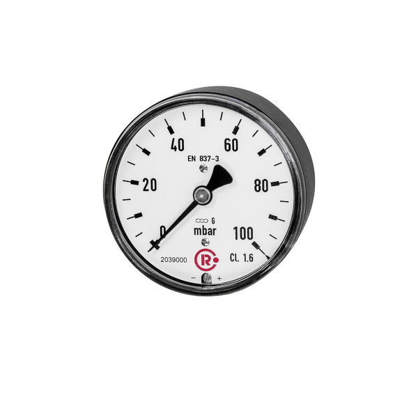 Riegler Kapselfedermanometer, G 1/4 hinten zentrisch, 0 - 40 mbar, Ø 63, 199301