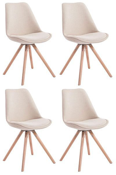 CLP Stuhl Toulouse Stoff Natura Rund, creme, VE: 4 Stück, 320340