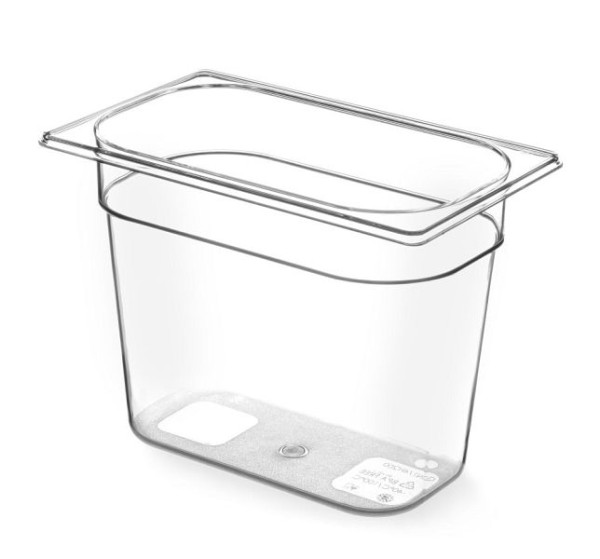 Hendi GN Behälter 1/4, 5,5 L, BPA frei, LxBxH: 265x162x200 mm, Transparent, 869505