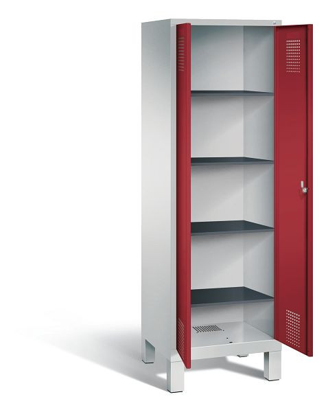 C+P Wäsche-Spind Evolo, H1850xB610xT500mm, Farbe: Lichtgrau / Rubinrot, 48212-20b S10059