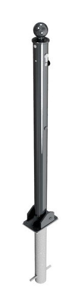 Schake Absperr-Stilpfosten Serie 465B Ø 60 mm, umlegbar, selbsteinrastende Verriegelung, zum Einbetonieren, 465UZHB