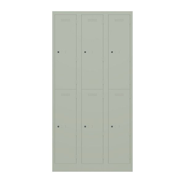 Bisley Garderobenschrank Primary Locker, 3 Abteile mit je 2 Fächern übereinander, 665 regent, PL3050T2665