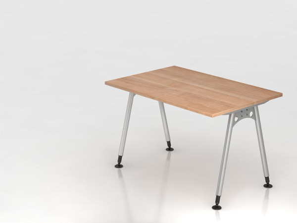 Hammerbacher Schreibtisch A-Fuß 120x80cm, Nussbaum, Rechteckform, VAS12/N/S
