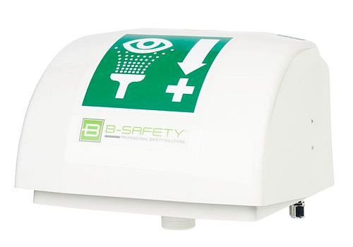 B-SAFETY Augendusche mit Auffangbecken und Abdeckung, Wandmontage, BR 850005, DVGW, 305253