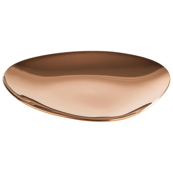 APS Teller "PEBBLES", 4er-Set, Edelstahl, PVD-beschichtet, 9 x 9 cm, Höhe 1 cm, Kupfer-Look, 40794