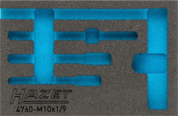 Hazet 2-Komponenten Weichschaum-Einlage, für 4760-M 10 x 1/9, Abmessungen / Länge: 172 mm x 114 mm Ordnungssystem Größe: 1/9 (172 x 114 mm), 163-323L