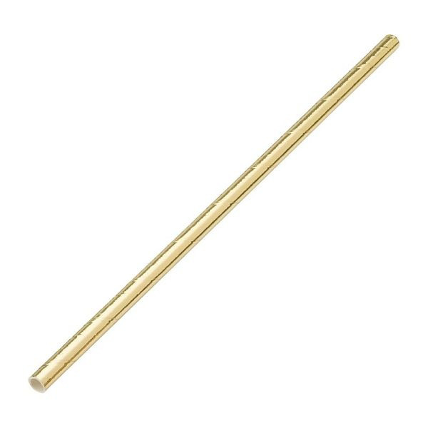 Utopia Biologisch abbaubare Papierstrohhalme Gold (250er Pack) (250 Stück), DW192